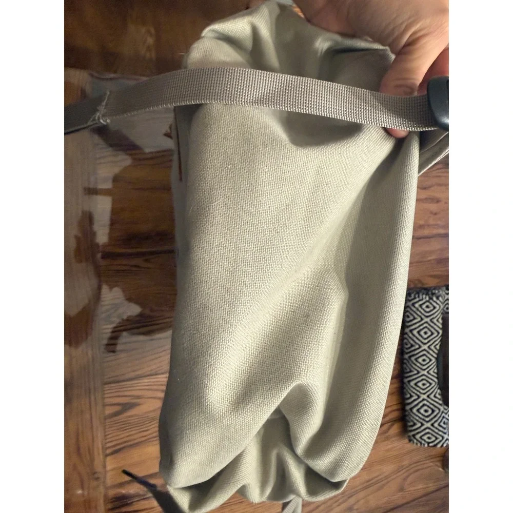 Helly Hansen Backpack Unisex OS Beige Canvas Leather Trim Daypack‎ Pocket